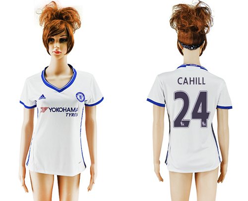 Women's Chelsea #24 Cahill Sec Away Soccer Club Jersey - Click Image to Close